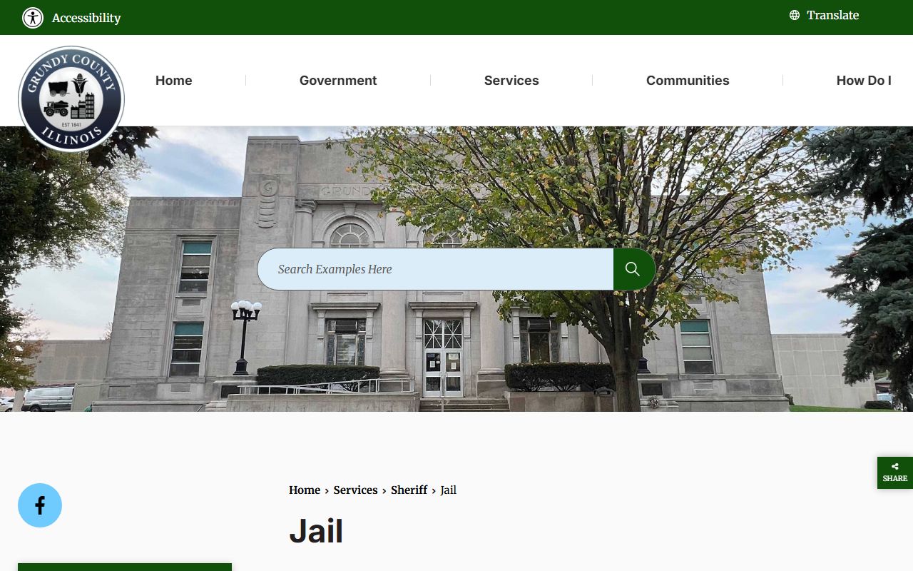 Grundy County Jail inmate lookup source page